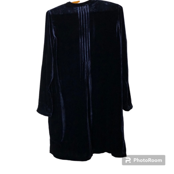 SUNDANCE Midnight Blue Shirt Dress Rayon/Silk Blend - Picture 2 of 6
